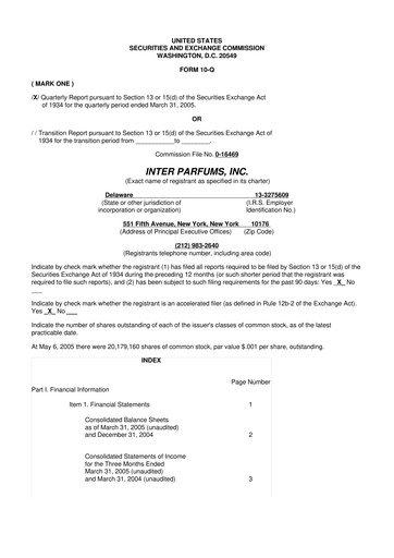 Thumbnail Interparfums 10-Q Quarterly Report FY 