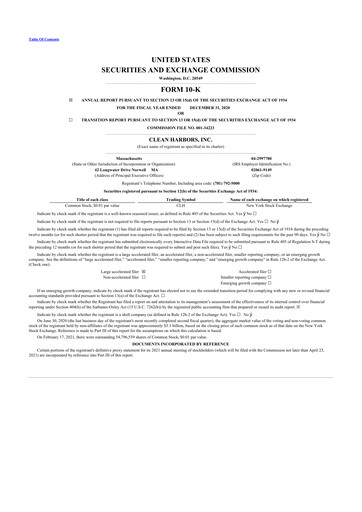 Thumbnail Clean Harbors
 10-K Annual Report 2020