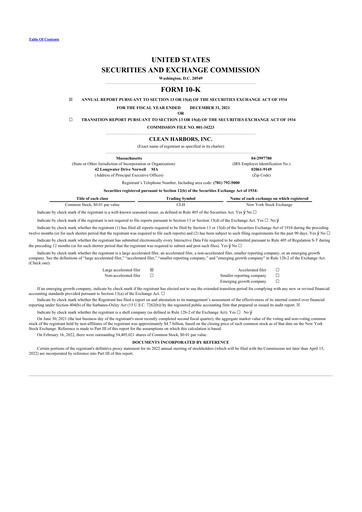 Thumbnail Clean Harbors
 10-K Annual Report 2021