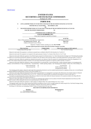 Thumbnail Clean Harbors
 10-K Annual Report 2023