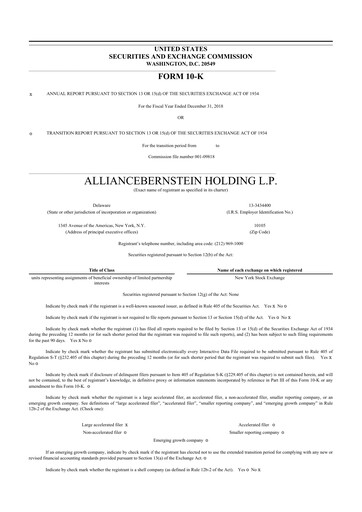 Thumbnail AllianceBernstein 10-K Annual Report 2018