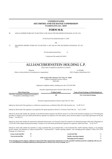 Thumbnail AllianceBernstein 10-K Annual Report 2020