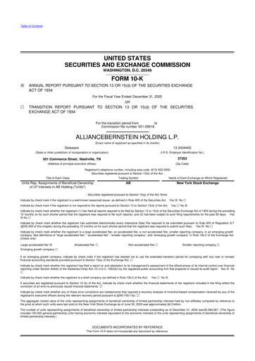 Thumbnail AllianceBernstein 10-K Annual Report 