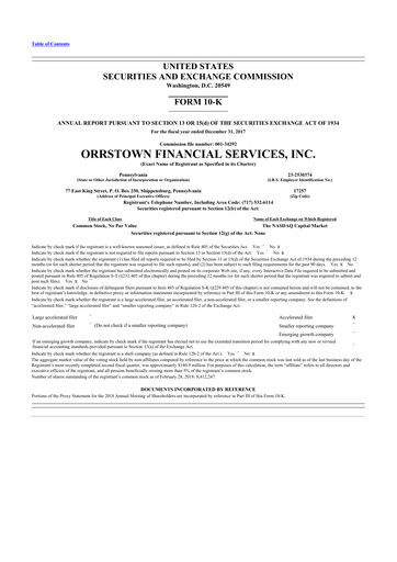 Thumbnail Orrstown Financial Services 10-K Annual Report 2017