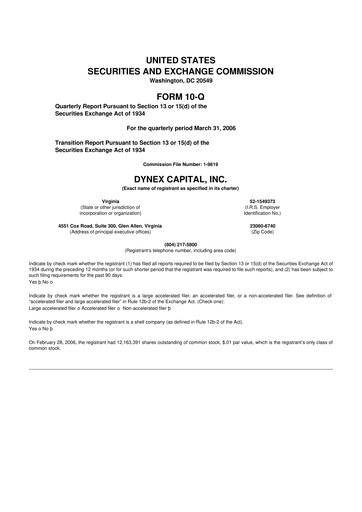 Thumbnail Dynex Capital 10-Q Quarterly Report FY 