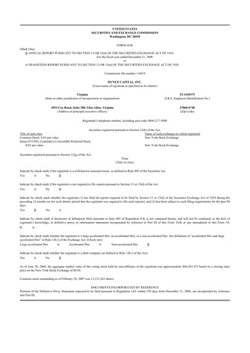 Thumbnail Dynex Capital 10-K Annual Report 