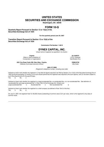 Thumbnail Dynex Capital 10-Q Quarterly Report FY 