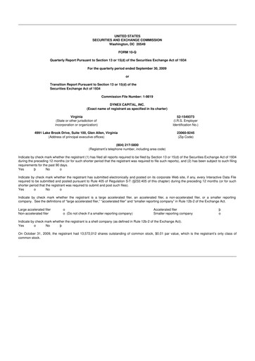 Thumbnail Dynex Capital 10-Q Quarterly Report FY 