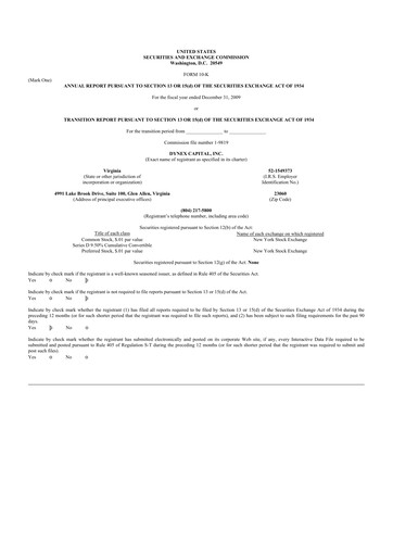 Thumbnail Dynex Capital 10-K Annual Report 