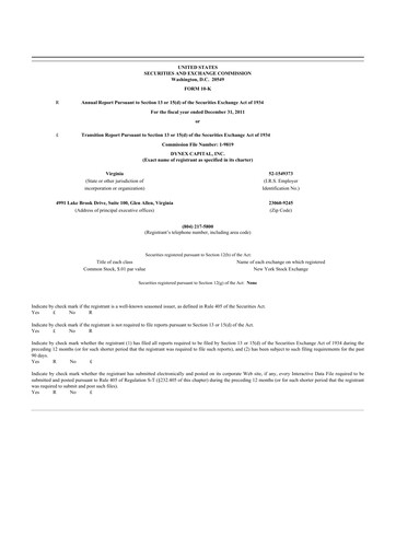 Thumbnail Dynex Capital 10-K Annual Report 2011