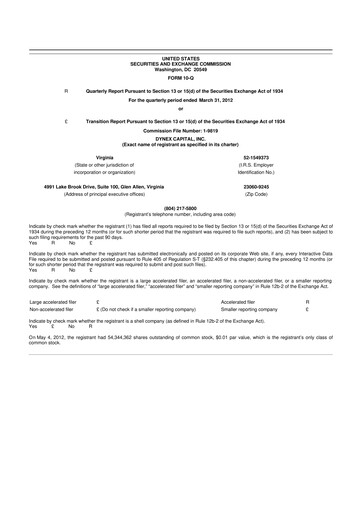 Thumbnail Dynex Capital 10-Q Quarterly Report FY2012 