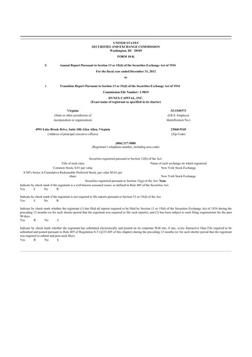 Thumbnail Dynex Capital 10-K Annual Report 2012