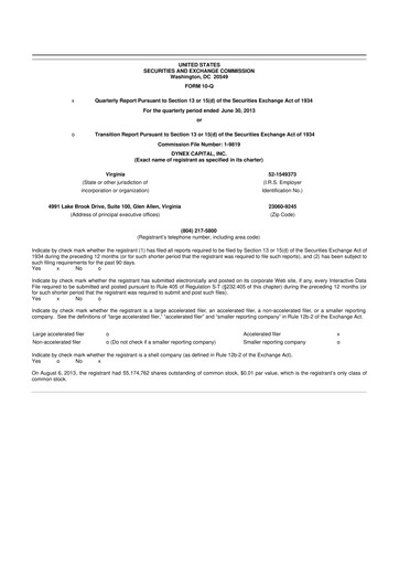 Thumbnail Dynex Capital 10-Q Quarterly Report FY2013 