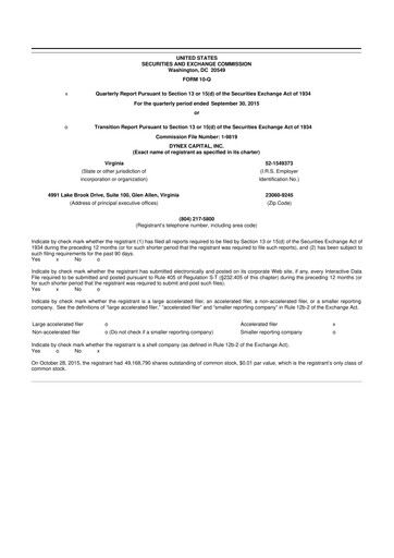 Thumbnail Dynex Capital 10-Q Quarterly Report FY2015 