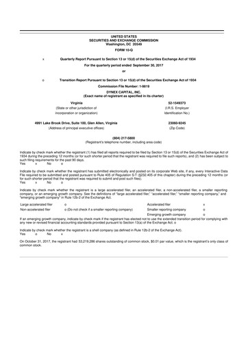 Thumbnail Dynex Capital 10-Q Quarterly Report FY2017 