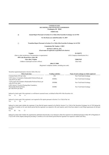 Thumbnail Dynex Capital 10-K Annual Report 2019