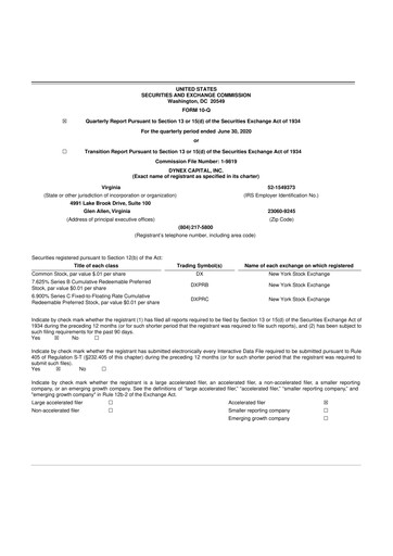 Thumbnail Dynex Capital 10-Q Quarterly Report FY2020 