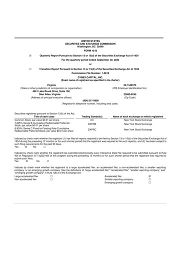 Thumbnail Dynex Capital 10-Q Quarterly Report FY2020 