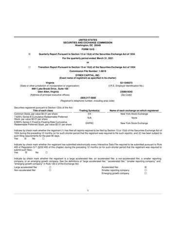 Thumbnail Dynex Capital 10-Q Quarterly Report FY2021 