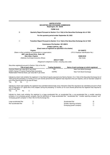 Thumbnail Dynex Capital 10-Q Quarterly Report FY2022 