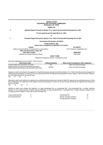 Thumbnail Dynex Capital 10-Q Quarterly Report FY2023 