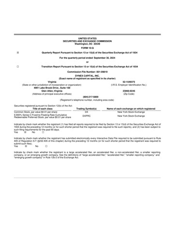 Thumbnail Dynex Capital 10-Q Quarterly Report FY2024 