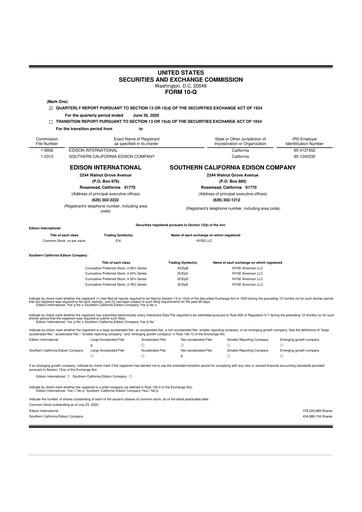 Thumbnail Edison International
 10-Q Quarterly Report FY 