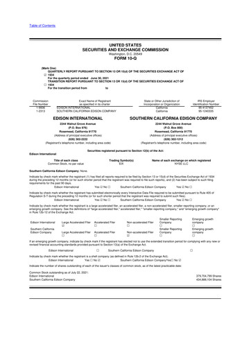 Thumbnail Edison International
 10-Q Quarterly Report FY 