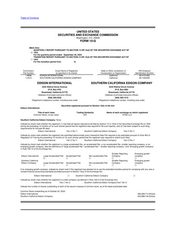 Thumbnail Edison International
 10-Q Quarterly Report FY 