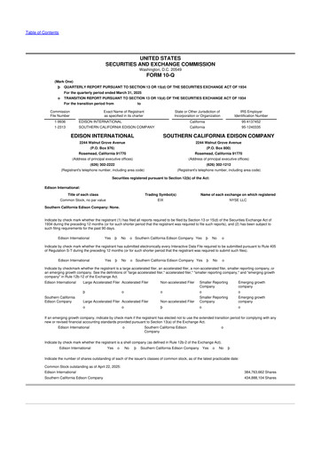 Thumbnail Edison International
 10-Q Quarterly Report FY 
