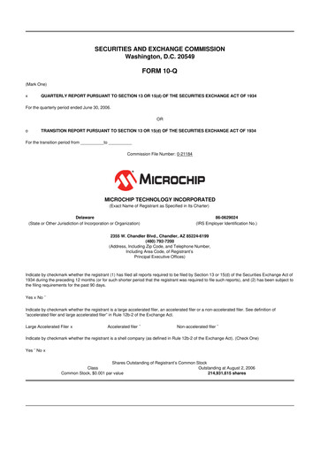 Thumbnail Microchip Technology 10-Q Quarterly Report FY 