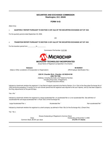 Thumbnail Microchip Technology 10-Q Quarterly Report FY 