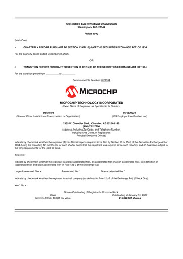 Thumbnail Microchip Technology 10-Q Quarterly Report FY 