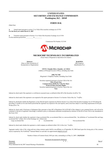 Thumbnail Microchip Technology 10-K Annual Report 