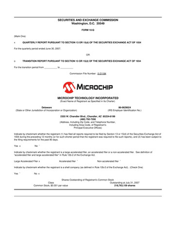 Thumbnail Microchip Technology 10-Q Quarterly Report FY 