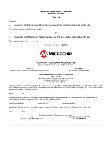 Thumbnail Microchip Technology 10-Q Quarterly Report FY 