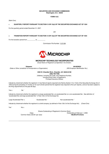 Thumbnail Microchip Technology 10-Q Quarterly Report FY 