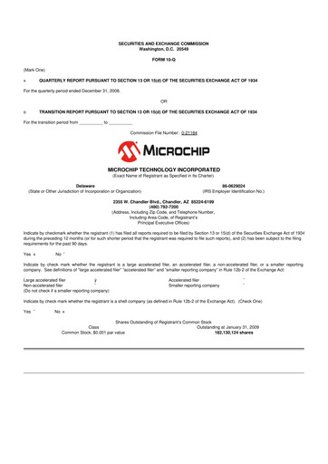 Thumbnail Microchip Technology 10-Q Quarterly Report FY 
