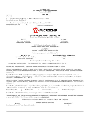 Thumbnail Microchip Technology 10-K Annual Report 