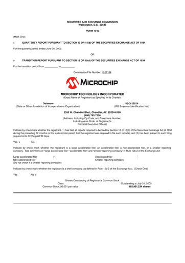 Thumbnail Microchip Technology 10-Q Quarterly Report FY 