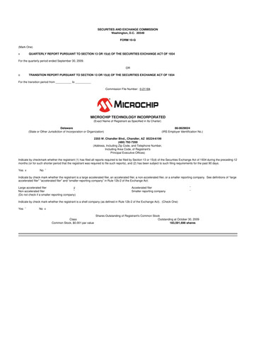 Thumbnail Microchip Technology 10-Q Quarterly Report FY 