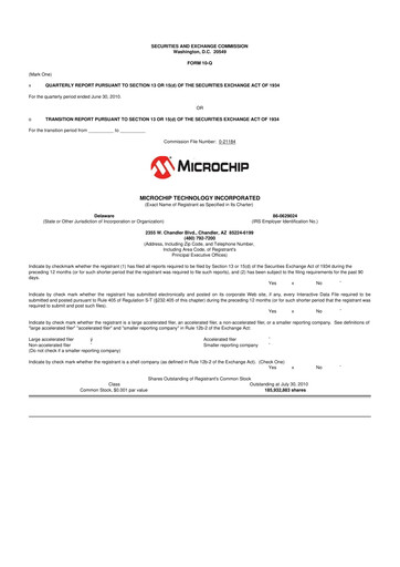 Thumbnail Microchip Technology 10-Q Quarterly Report FY2011 