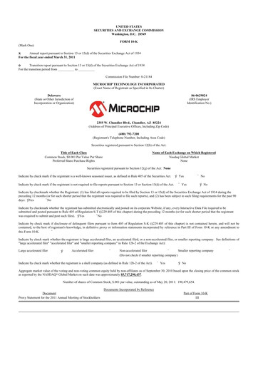 Thumbnail Microchip Technology 10-K Annual Report 2011