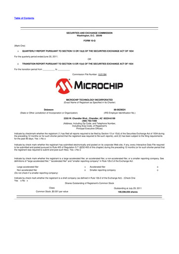 Thumbnail Microchip Technology 10-Q Quarterly Report FY2012 