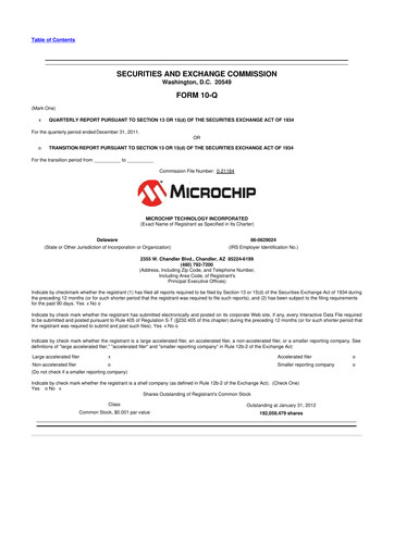 Thumbnail Microchip Technology 10-Q Quarterly Report FY2012 