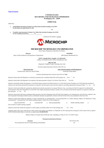 Thumbnail Microchip Technology 10-K Annual Report 2013