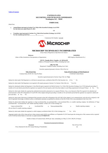 Thumbnail Microchip Technology 10-K Annual Report 2014