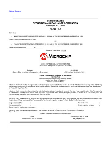 Thumbnail Microchip Technology 10-Q Quarterly Report FY2015 