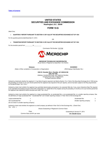 Thumbnail Microchip Technology 10-Q Quarterly Report FY2015 