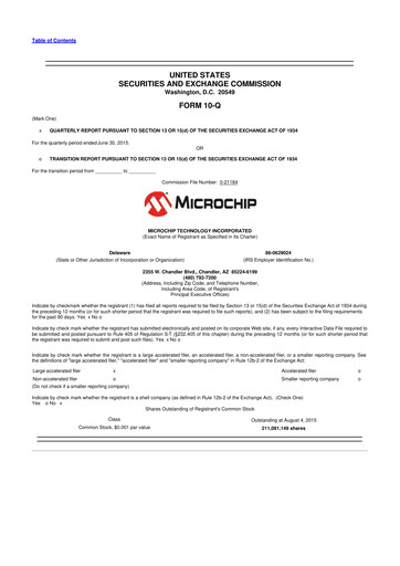 Thumbnail Microchip Technology 10-Q Quarterly Report FY2016 